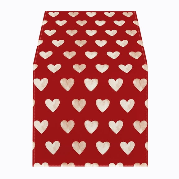 Wdhugt Size A 33X90Cm Colorful Heart Table Flag Valentine'S Day Restaurant Living Room Tabletop Decoration A