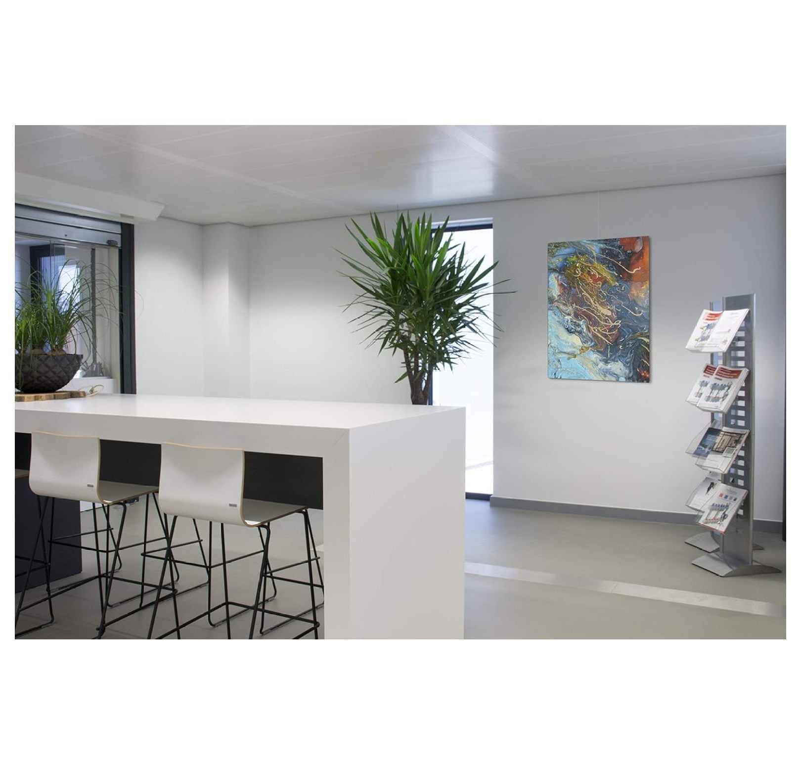 STAS Picture Hanging System u-Rail White 150 cm - Complete kit, incl. 2 Cords 150cm with 2