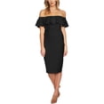 thumbnail image 1 of 1.STATE Vestido con volantes y hombros descubiertos para mujer, negro, 2, 1 of 1