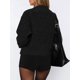 thumbnail image 5 of Cárdigan con Cremallera para Mujer, Larga, Hombros Caídos, Cuello Redondo, Informal, Liso, Holgado, de Punto. Negro M, 5 of 8