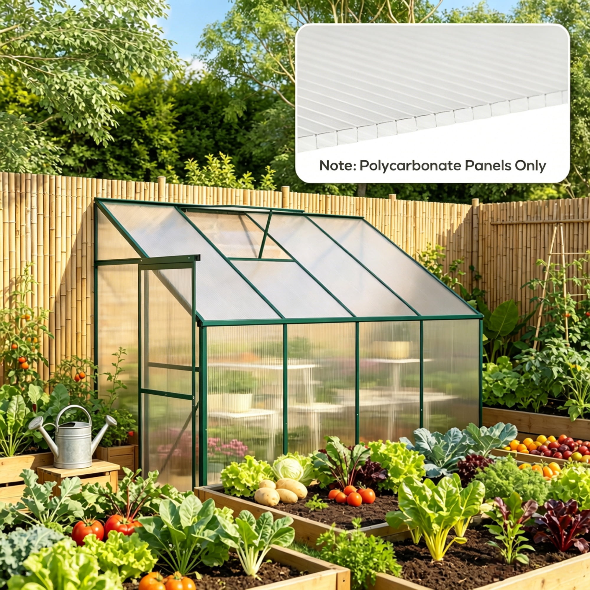 14 Pieces 4'x2'x0.16" Twin-Wall Polycarbonate Greenhouse Panels Clear Waterproof UV Protected for Gardening And Agriculture（Polycarbonate Panels Only）