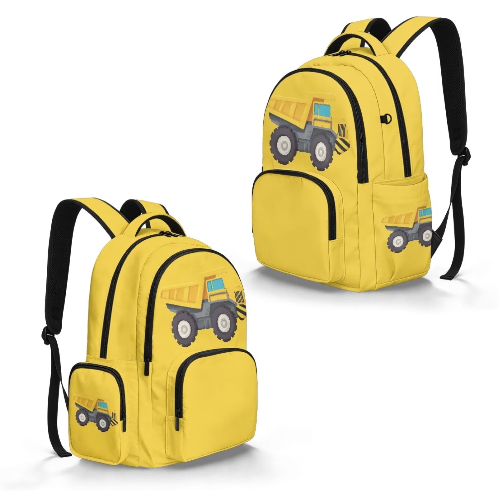 Xixirimido Yellow Cartoon Trunk Print 17" School Backpack for Girls Boys High School Book Bag Cute Backpack Lightweight Middle School Back Pack Daypack Elementary