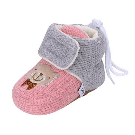 

Zlekejiko Baby Shoes Toddler Boots Soft Bottom Toddler Shoes Plus Velvet Thick Non Slip Large Cotton Shoes