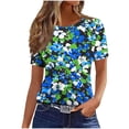 thumbnail image 1 of Pisexur Hauts pour Femmes, Hauts de Printemps pour Femmes 2025, Hauts pour Dames, T-shirt Imprimé Décontracté et Tendance pour Femmes avec Col Rond et Manches Courtes Vert, m, 1 of 5