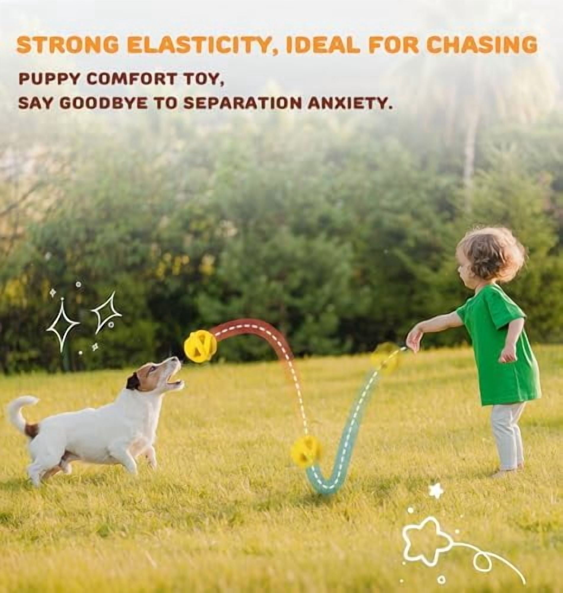 Interactive Dog Toys for Aggressive Chewers - Natural Rubber Durable Dog Toys to Keep Them Busy, Safe for Most Breeds, Dog Chew Toy for Anxiety Relief, Fetch Training, Lemon