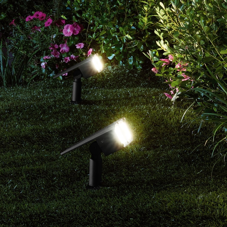 Mainstays Solar Powered Black LED Landscape Spotlight with 100