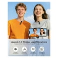 thumbnail image 2 of Wireless Mini Microphone for iPhone - 2 Pack Lavalier bluetooth Microphone for Video Recording, 2 In 1 Noise Reduction Lapel Mic for Android, Clip on Mini Mic for Content Creators, 2 of 6