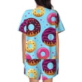 thumbnail image 3 of Kdxio Donuts Print Pajamas Sets for Women Short-Sleeved Pjs with Lounge Shorts Two Piece Sleepwear S-4XL, 3 of 8