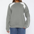 thumbnail image 2 of Penkiiy Chandails en Molleton pour Femmes Col Rond Manches Longues Coupe Ample Mode 2024 L Gris, 2 of 7