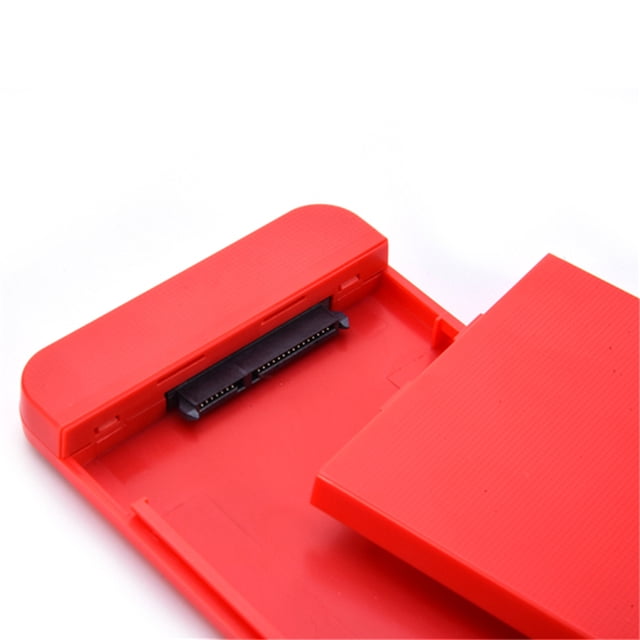 CASO de Disco Duro externo de 2.5 Pulgadas USB3.0 Hard HDD/SSD Cinete SSD Diseño de Transmisión de Alta Velocidad Diseño Libre de Herramientas ABS Red No inclinado Disco
