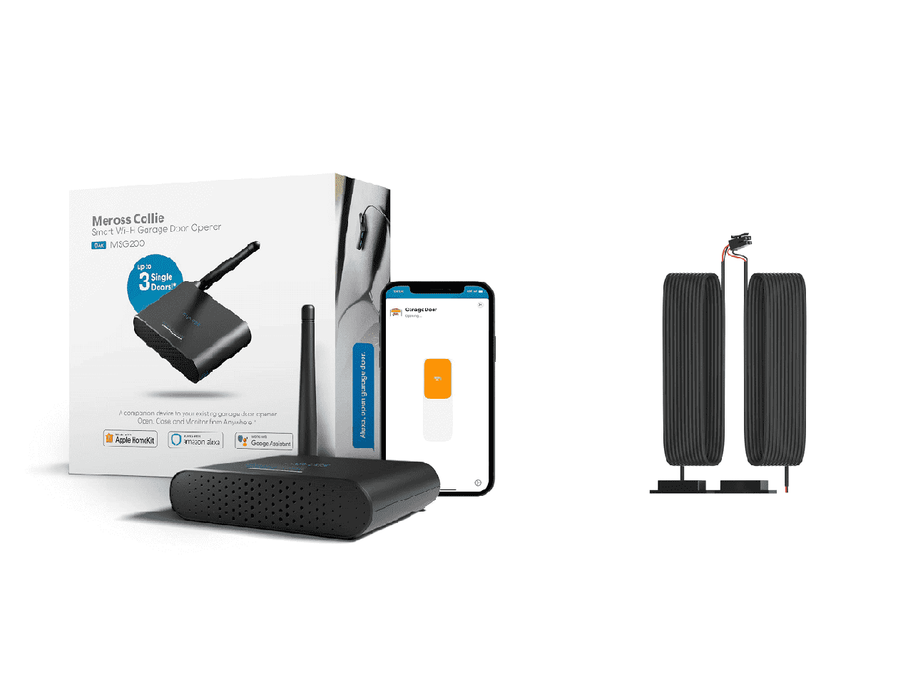 Meross Smart Garage Door Opener Remote One Extra Sensor Combo Msg200hk