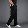 thumbnail image 4 of Hip-hop Style Man\'s Straight Pants Breathable Cotton Six-pocket Pants For Traveling Shopping Dating SportsBlack42, 4 of 4