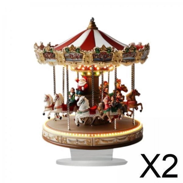 Figura de carrusel,Adorno de mesa con decoración de carrusel navideño,Figura de carrusel con decoración para el hogar,Estatua de carrusel animada giratoria,regalo de cumpleaños,Decoración