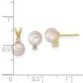thumbnail image 3 of 14k 6-7mm White Round Akoya Saltwater Cultured Pearl and .10 Carat Diamond Post Earrings and Pendant Set XF399SET, 3 of 5