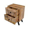 thumbnail image 4 of Jae 23 Inch Modern Industrial Mango Wood Nightstand, 2 Drawers, Black and Brown- Saltoro Sherpi, 4 of 5