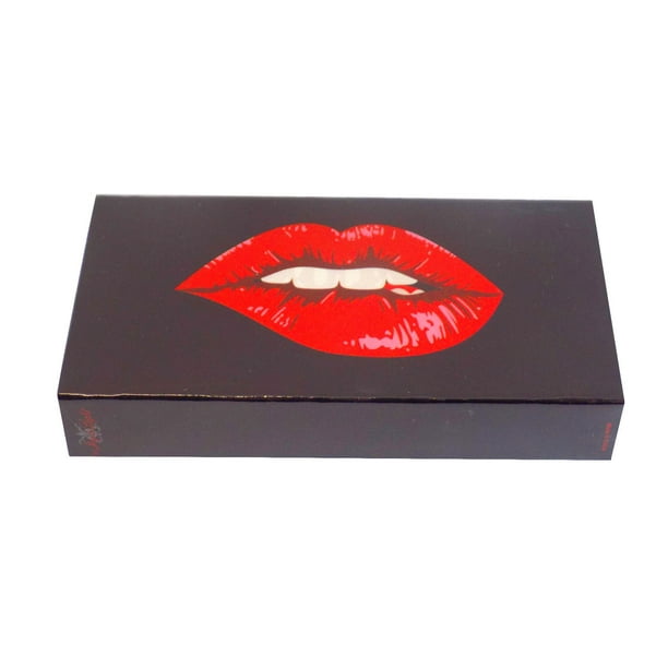 Joy of Light Designer Matches Red Lips On Black Embossed 4