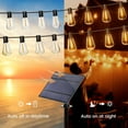 thumbnail image 2 of xianyou-35FT Solar Powered String Lights Outdoor,Waterproof Solar Patio Lights With Remote,17 Shatterproof ST38 LED Filament Bulbs, 2200K Soft White,Dimmable Outside Edison Hanging Light for gazebo D, 2 of 4