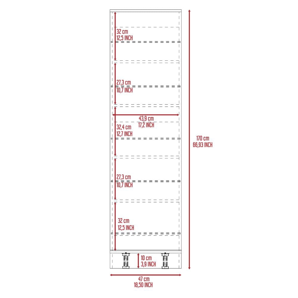 Leto XL Shoe Rack with Full-Length Mirror, Five Interior Shelves, Single-Door Cabinet
