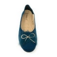 thumbnail image 5 of Victoria K Women's Foldover Sueded Faux Fur Gold Bow Ballerina Flats, 5 of 8