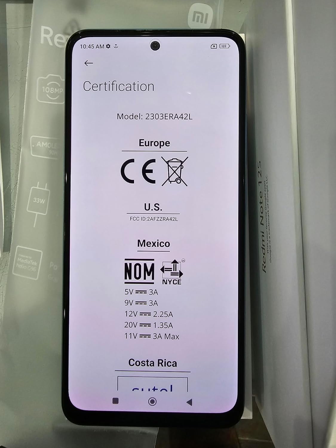 Xiaomi Redmi Note 12S 4G LTE, 256GB + 8GB, 108MP Triple, Unlocked