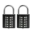 thumbnail image 1 of Uxcell Candado de Combinación de 10 Dígitos con Botón para Taquillas, 2 Piezas de Aleación de Zinc Negro, 1 of 5