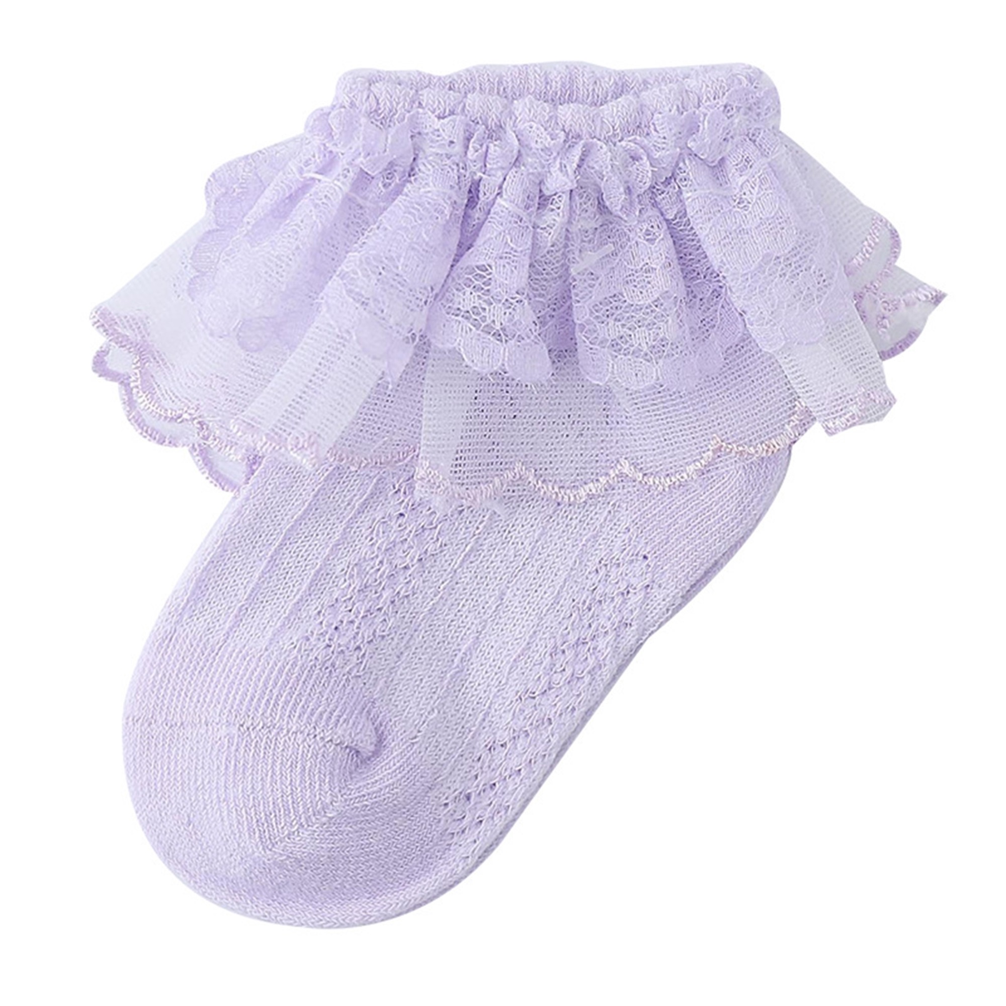 Gwiyeopda Baby Girls Socks Lace Patchwork Sock Baby Socks Newborn/Infant/Toddlers Frilly Summer