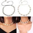 thumbnail image 3 of AYYUFE Bohemia Handmade Shell Necklace Wax Cord Women Choker Charm, 3 of 7