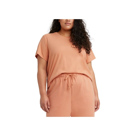 Levis Trendy Plus Size Jordie Cropped T-Shirt Peach Bloom 2X
