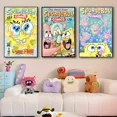 thumbnail image 5 of Póster autoadhesivo de dibujos animados divertidos de Bob Esponja, pantalones bonitos, papel blanco, pegatina para pared, decoración de bar, cafetería, 5 of 5