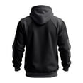 thumbnail image 4 of Domuza Men's Hoodie Pullover Long Sleeve Fleece Color Block Drawstring Hooded Sweatshirt Fall Winter Casual Sport Pullover Top with Kangaroo Pocket Black 2XL, 4 of 4