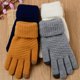 thumbnail image 4 of Guantes tejidos a cuadros Feliz Invierno Pantalla táctil mágica Negro Sencillez, 4 of 5
