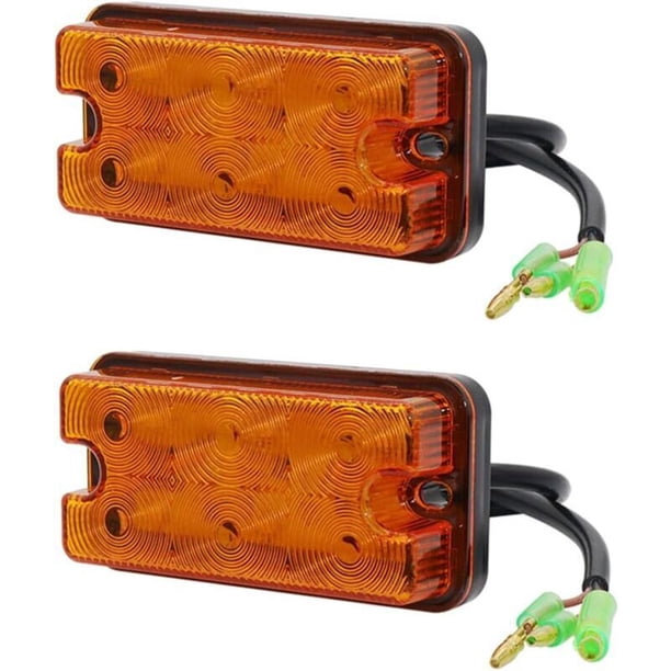 2 Pieces LED Flashing Amber Front Marker Lights 12V-80V for Forklift Truck Trailer