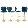 thumbnail image 6 of Guyou Adjustable Swivel Bar Stools Set of 2, Modern Velvet Counter Height Chairs with Backrest and Footrest for Kitchen Island Bar Restaurant, Navy, 6 of 10
