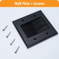 thumbnail image 4 of Kebulldola - Placa de pared con cepillo para polvo de 2 bandas (negro, paquete de 4), placa de pared de cable de doble banda para cables de alimentaci&oacute;n, cables de bajo voltaje y cables par, 4 of 6
