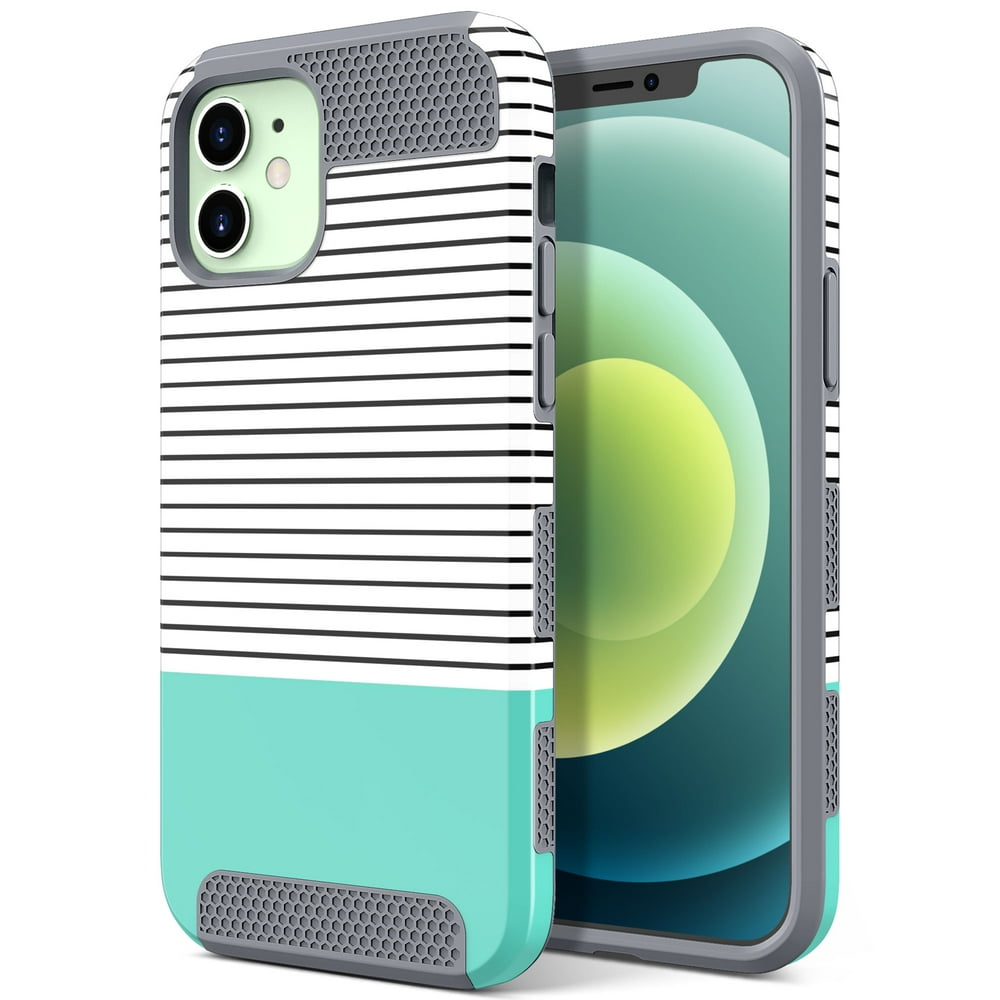 Designed Phone Case for iPhone 12 mini, ULAK Stylish Hybrid Dual Layer