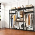thumbnail image 4 of Clothes Rack, Clothing Rack with Cover Loads 795 LBS, Clothing Racks for Hanging Clothes, Portable Wadrobe Closet, Heavy Duty Garment Rack with Wire Shelves, 4 of 7
