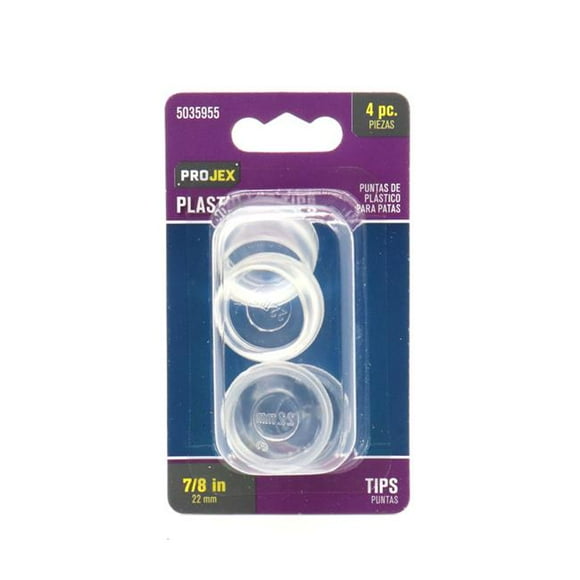 Projex 5035955 0.87 in. Thermoplastic Ethylene Leg Tip - Round, Clear - 4 per Pack - Pack of 6