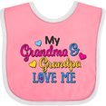 thumbnail image 3 of Inktastic My Grandma and Grandpa Love Me with Hearts Boys or Girls Baby Bib, 3 of 4