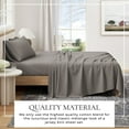 thumbnail image 2 of Cotton Heathered Melange Jersey Knit Bed Sheet Set (Queen, Heathered Mid Grey), 2 of 7