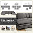 thumbnail image 5 of SZLIZCCC Modular Sectional Sofa with Movable Ottoman, L/U Shaped Chenille Fabric Couch with High - End Material,Flexible Combination for Living Room, Office, Apartment Grey4+2, 5 of 7