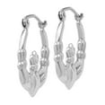 thumbnail image 2 of 14K White Gold Earring Shrimp Creole Women'S 13 mm 3, 2 of 3