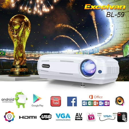 Excelvan BL - 59,3200 lumens color brightness (color light output) 1280 x 768 200 Inch Multimedia Projector(white light output) HDMI 3D