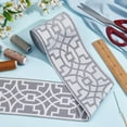 thumbnail image 5 of 5.5 Yards Geometric Jacquard Ribbon 3-1/4" Wide Polyester Embroidery Curtain Trim Tape Light Grey Embroidered Drapery Trim Jacquard Ribbon for Your Drapes Curtains Banding Trim Tape, 5 of 9