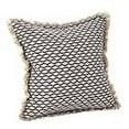 thumbnail image 3 of SARO 9012.NB20S 20 in. Square Canberra Fringed Moroccan Down Filled Cotton Throw Pillow  Navy Blue, 3 of 3