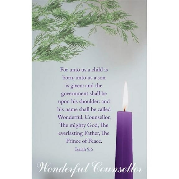 B&H Publishing 31968X Advent Week 1 Wonderful Counsellor Bulletin - Pack of 100