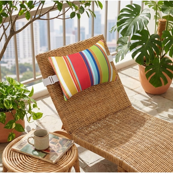 Waterproof Beach Chair Pillow, 11x15.7in Type B Adjustable Headrest Lumbar Support Cushion with Strap, Durable Waterproof, Comfortable Foam Filling, for Outdoor Use, Beach & Patio