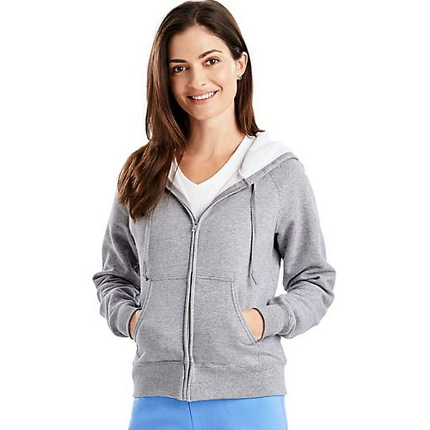 Hanes - W280 Ecosmart Cotton-Rich Full-Zip Hoodie Women Sweatshirt Size ...