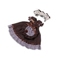 thumbnail image 3 of Conjunto de 2 vestidos a escala 1:6 para vestir muñecas hechas a mano, accesorios elegantes y adorables para coleccionar. marrón oscuro, 3 of 9