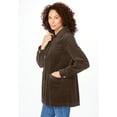 thumbnail image 3 of Woman Within Plus Size Pleat-Back Corduroy Jacket Long Oversized Barn Coat, 3 of 6