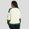 thumbnail image 6 of Women's WEAR by Erin Andrews  Cream Green Bay Packers Racing Crew V-Neck Sweatshirt, 6 of 6